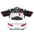 Mercedes Benz C63 AMG Kids bílá + dálkové ovládání + 5bodové pásy + EVA + kufr + MP3 LED