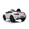 Mercedes Benz C63 AMG Kids bílá + dálkové ovládání + 5bodové pásy + EVA + kufr + MP3 LED