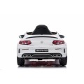 Mercedes Benz C63 AMG Kids bílá + dálkové ovládání + 5bodové pásy + EVA + kufr + MP3 LED