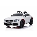 Mercedes Benz C63 AMG Kids bílá + dálkové ovládání + 5bodové pásy + EVA + kufr + MP3 LED