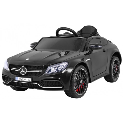Mercedes Benz C63 AMG Kids černý + dálkové ovládání + 5bodové pásy + EVA + kufr + MP3 LED