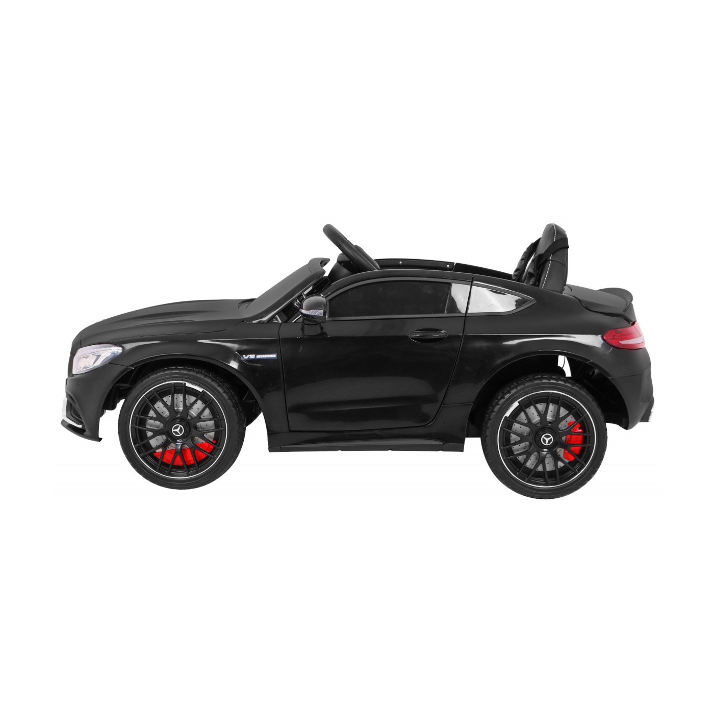 Mercedes Benz C63 AMG Kids černý + dálkové ovládání + 5bodové pásy + EVA + kufr + MP3 LED