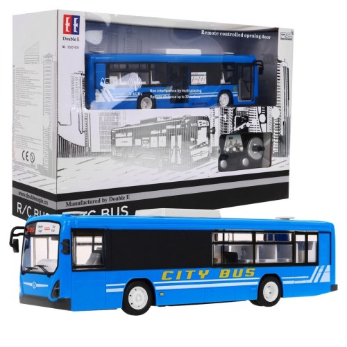 Dětský městský autobus 6+ dálkové ovládání Modrá 1:20 Pohyblivé prvky + Zvuky Světla