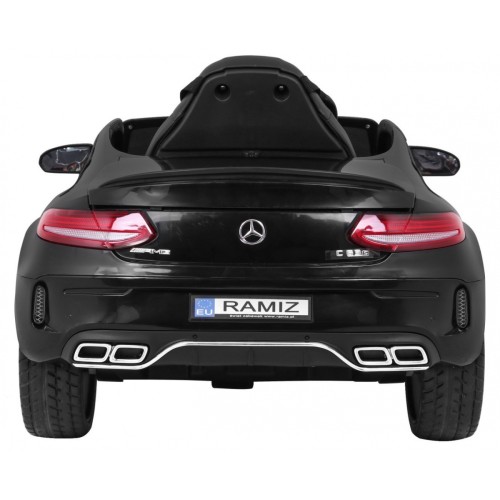 Mercedes Benz C63 AMG Kids černý + dálkové ovládání + 5bodové pásy + EVA + kufr + MP3 LED