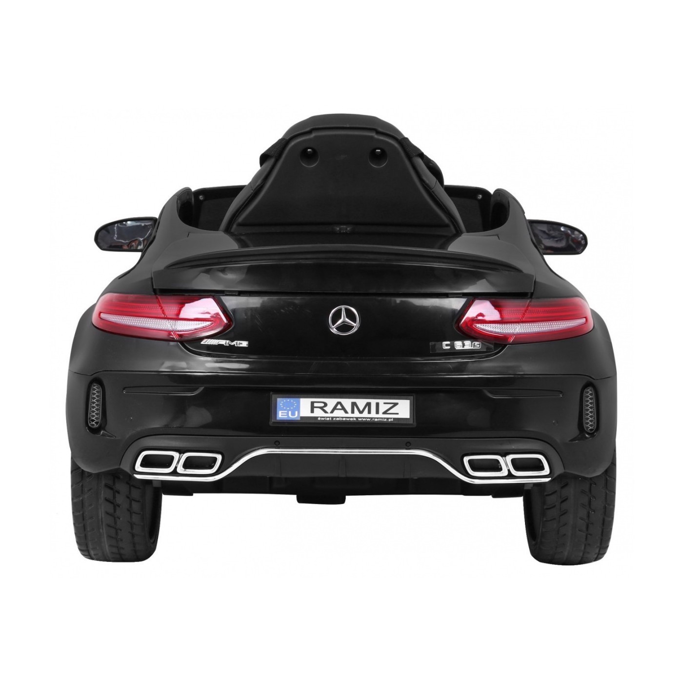 Mercedes Benz C63 AMG Kids černý + dálkové ovládání + 5bodové pásy + EVA + kufr + MP3 LED