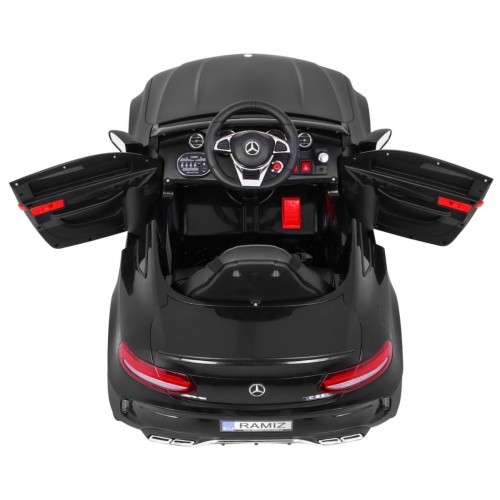 Mercedes Benz C63 AMG Kids černý + dálkové ovládání + 5bodové pásy + EVA + kufr + MP3 LED