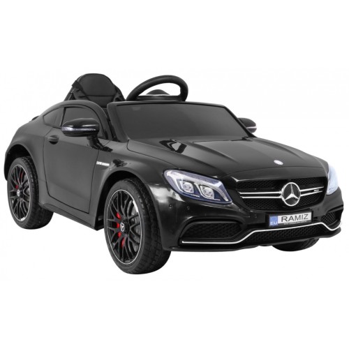 Mercedes Benz C63 AMG Kids černý + dálkové ovládání + 5bodové pásy + EVA + kufr + MP3 LED