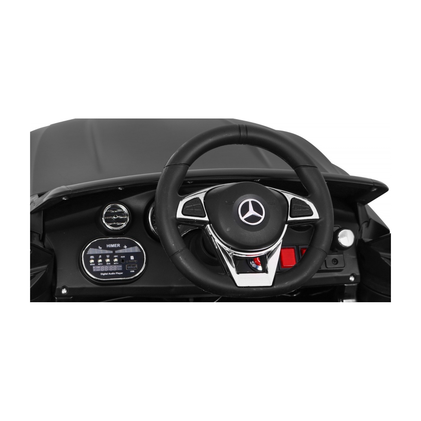 Mercedes Benz C63 AMG Kids černý + dálkové ovládání + 5bodové pásy + EVA + kufr + MP3 LED