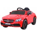 Mercedes Benz C63 AMG Dětské červené + dálkové ovládání + 5bodové pásy + EVA + kufr + MP3 LED