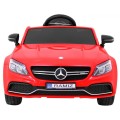 Mercedes Benz C63 AMG Dětské červené + dálkové ovládání + 5bodové pásy + EVA + kufr + MP3 LED
