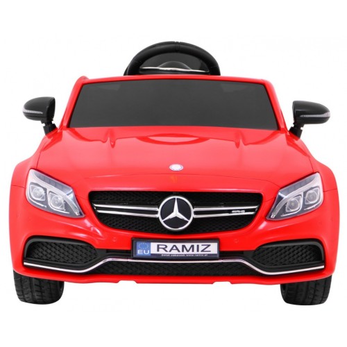 Mercedes Benz C63 AMG Dětské červené + dálkové ovládání + 5bodové pásy + EVA + kufr + MP3 LED