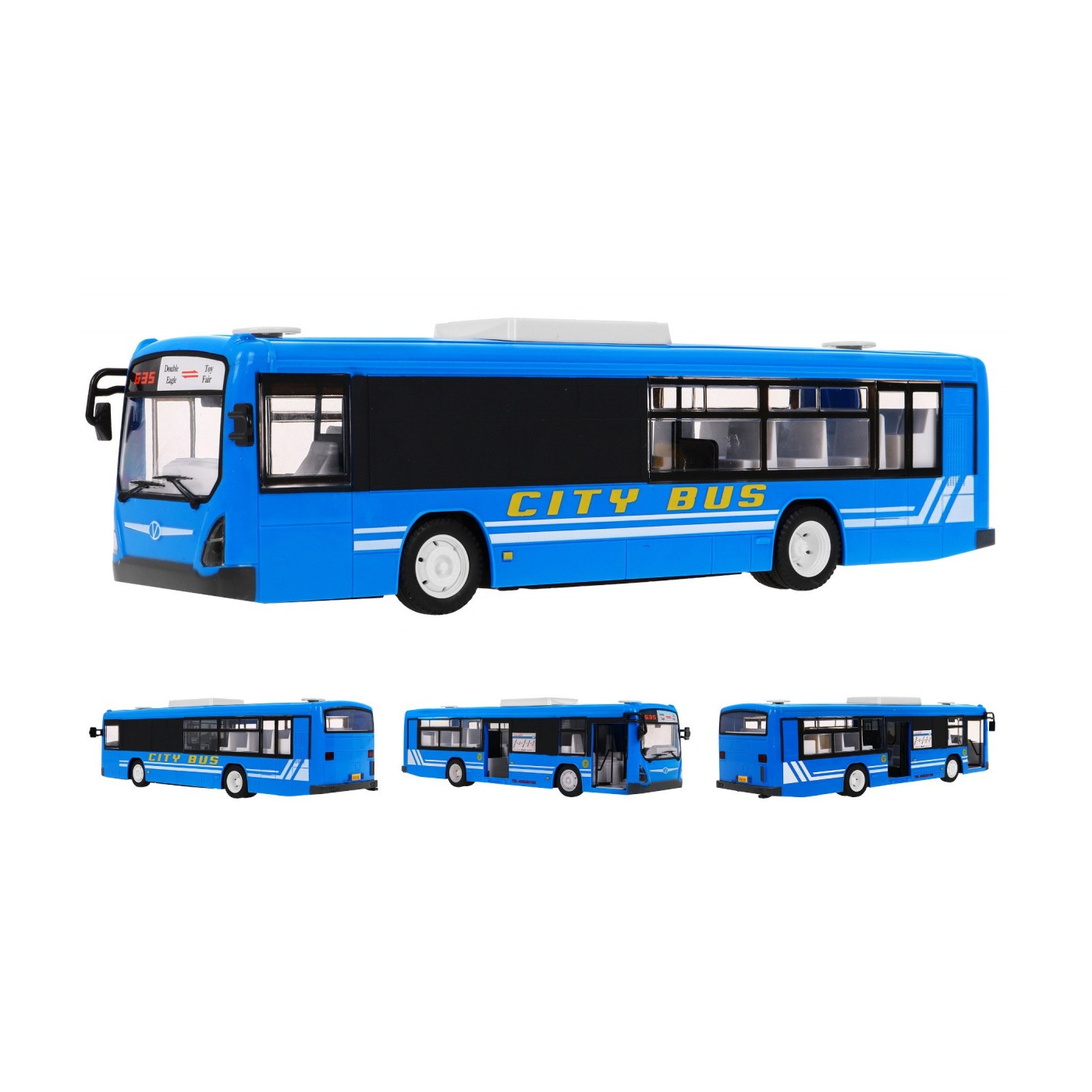 Dětský městský autobus 6+ dálkové ovládání Modrá 1:20 Pohyblivé prvky + Zvuky Světla