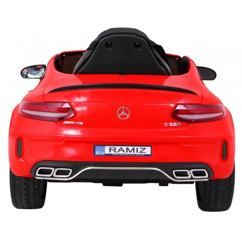 Mercedes Benz C63 AMG Dětské červené + dálkové ovládání + 5bodové pásy + EVA + kufr + MP3 LED