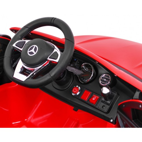 Mercedes Benz C63 AMG Dětské červené + dálkové ovládání + 5bodové pásy + EVA + kufr + MP3 LED