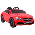 Mercedes Benz C63 AMG Dětské červené + dálkové ovládání + 5bodové pásy + EVA + kufr + MP3 LED