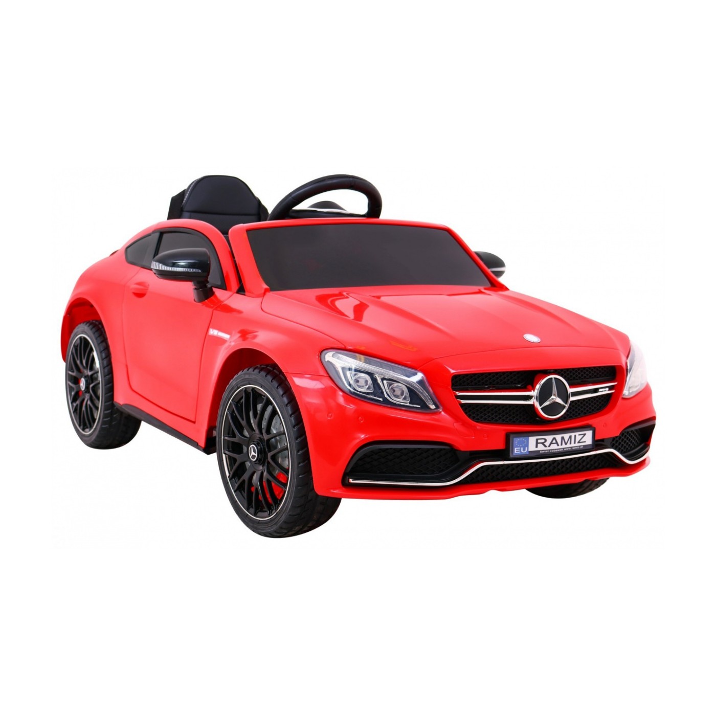 Mercedes Benz C63 AMG Dětské červené + dálkové ovládání + 5bodové pásy + EVA + kufr + MP3 LED