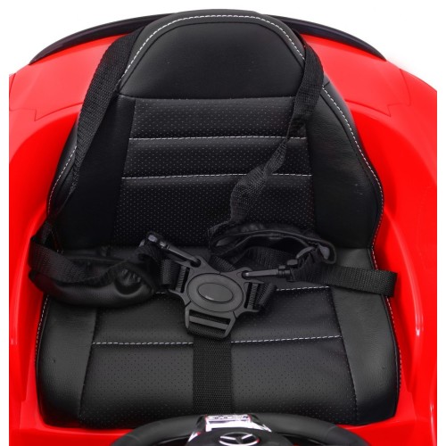 Mercedes Benz C63 AMG Dětské červené + dálkové ovládání + 5bodové pásy + EVA + kufr + MP3 LED
