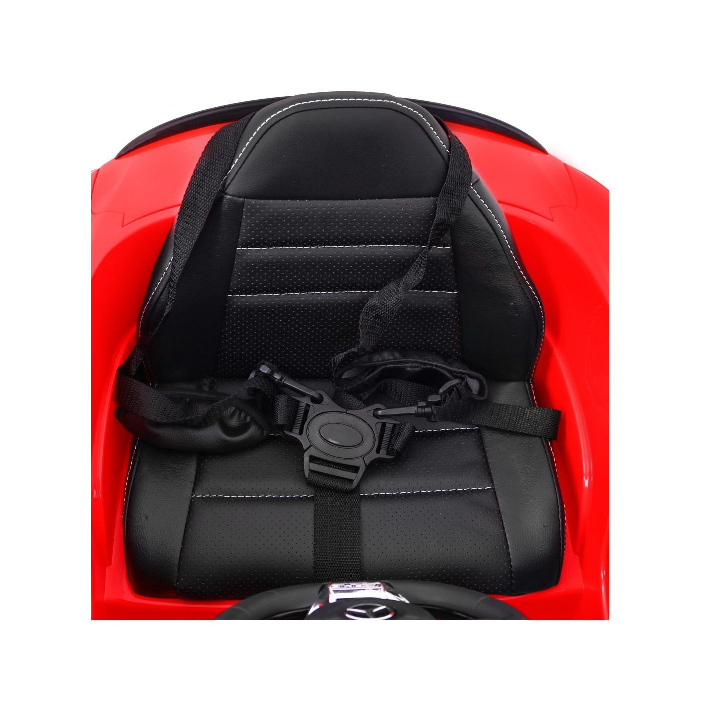 Mercedes Benz C63 AMG Dětské červené + dálkové ovládání + 5bodové pásy + EVA + kufr + MP3 LED