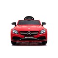 Mercedes Benz C63 AMG Dětské červené + dálkové ovládání + 5bodové pásy + EVA + kufr + MP3 LED