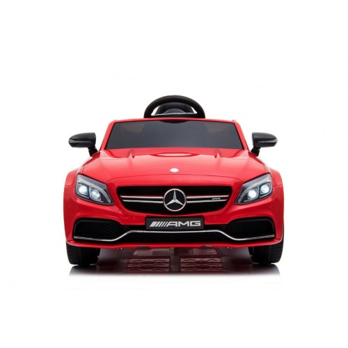 Mercedes Benz C63 AMG Dětské červené + dálkové ovládání + 5bodové pásy + EVA + kufr + MP3 LED