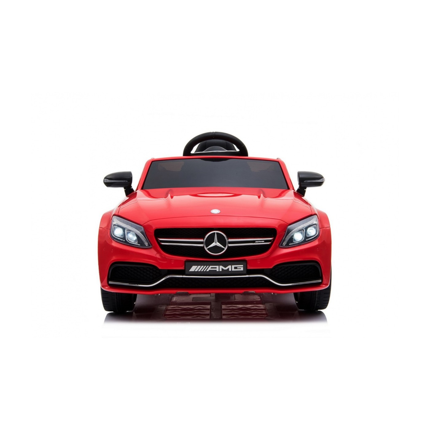 Mercedes Benz C63 AMG Dětské červené + dálkové ovládání + 5bodové pásy + EVA + kufr + MP3 LED