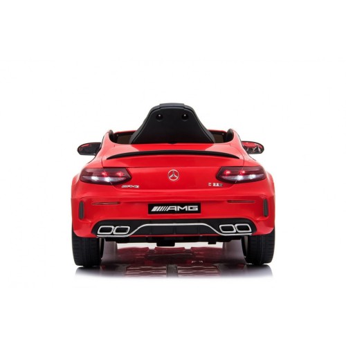 Mercedes Benz C63 AMG Dětské červené + dálkové ovládání + 5bodové pásy + EVA + kufr + MP3 LED