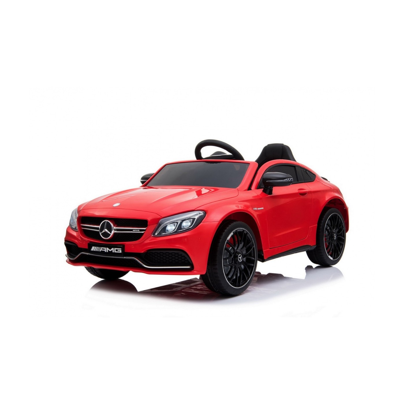 Mercedes Benz C63 AMG Dětské červené + dálkové ovládání + 5bodové pásy + EVA + kufr + MP3 LED