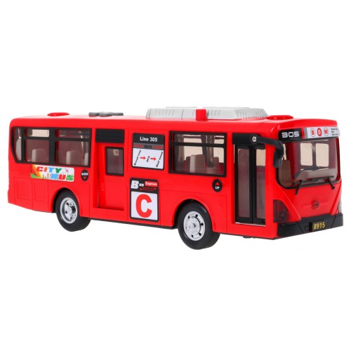 Interaktivní školní autobus pro děti 3+ červený + otevírání dveří + Zvuky Světla