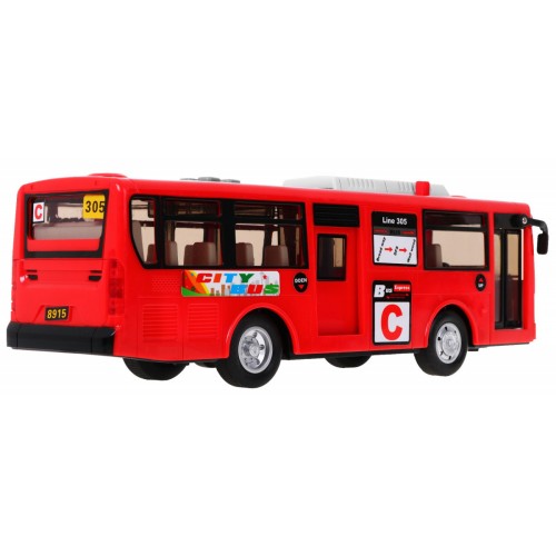 Interaktivní školní autobus pro děti 3+ červený + otevírání dveří + Zvuky Světla