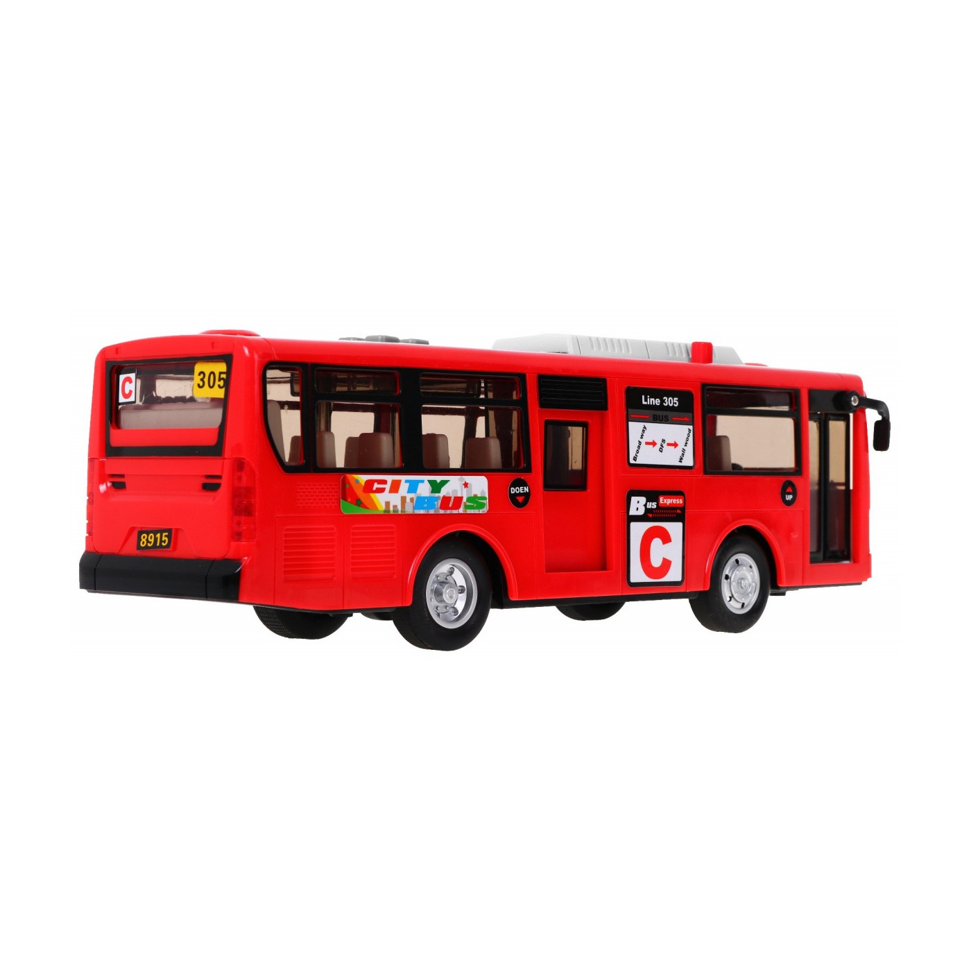 Interaktivní školní autobus pro děti 3+ červený + otevírání dveří + Zvuky Světla