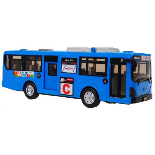 Interaktivní školní autobus pro děti 3+ modrý + otevírání dveří + Zvuky Světla