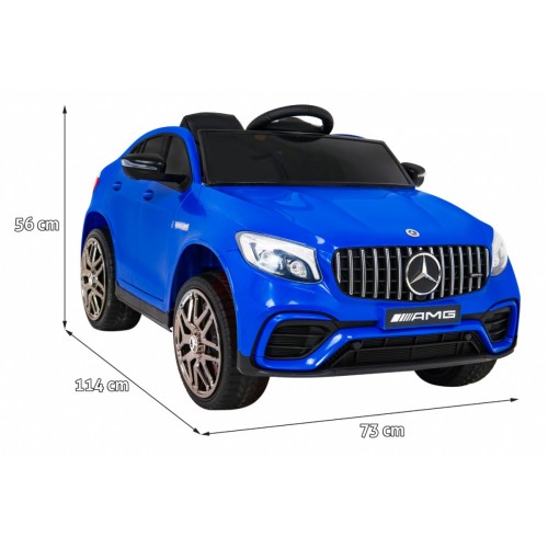 Mercedes Benz GLC63S Dětské modré Dálkové Ovládání 4x4 MP3 LED EVA Pomalý Start