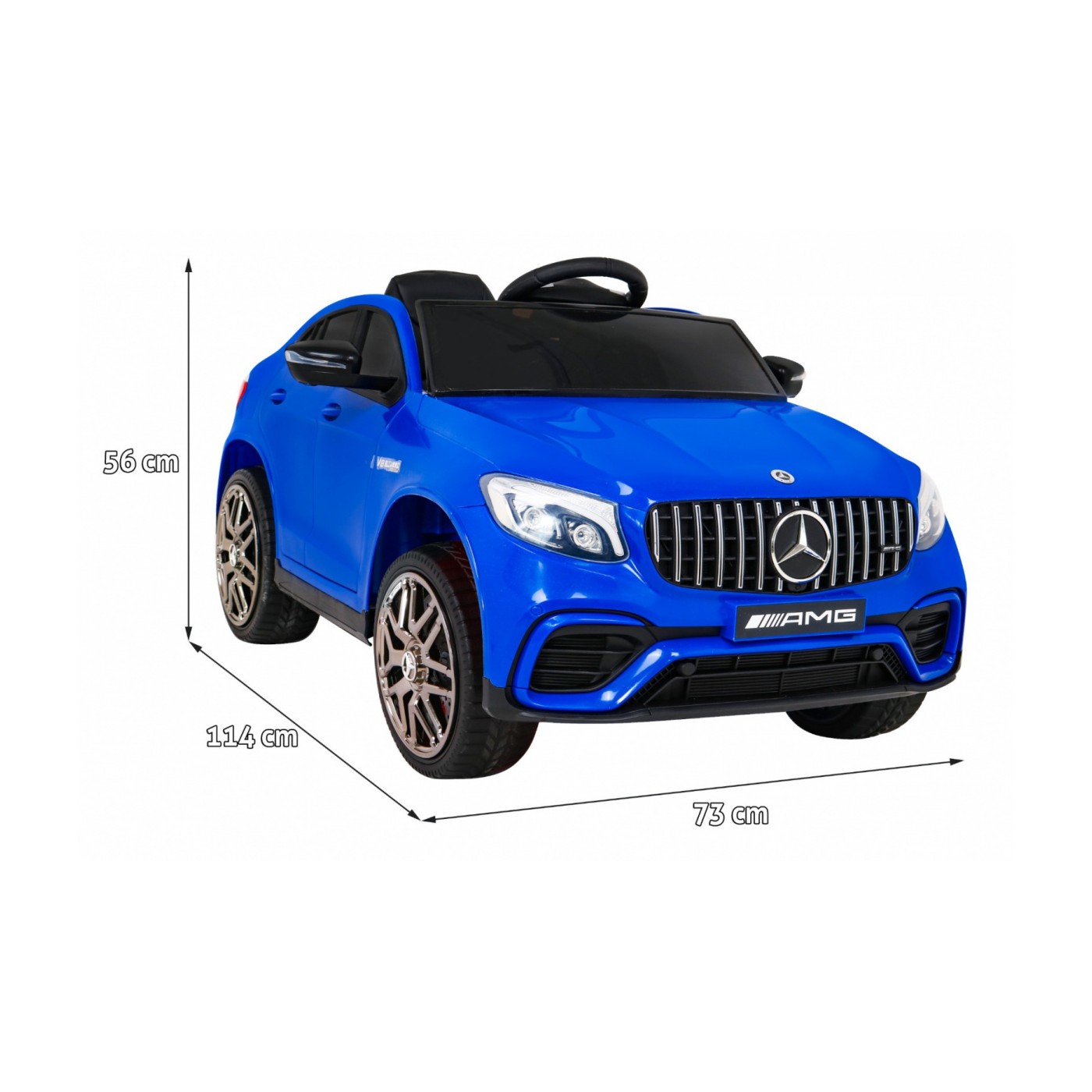 Mercedes Benz GLC63S Dětské modré Dálkové Ovládání 4x4 MP3 LED EVA Pomalý Start