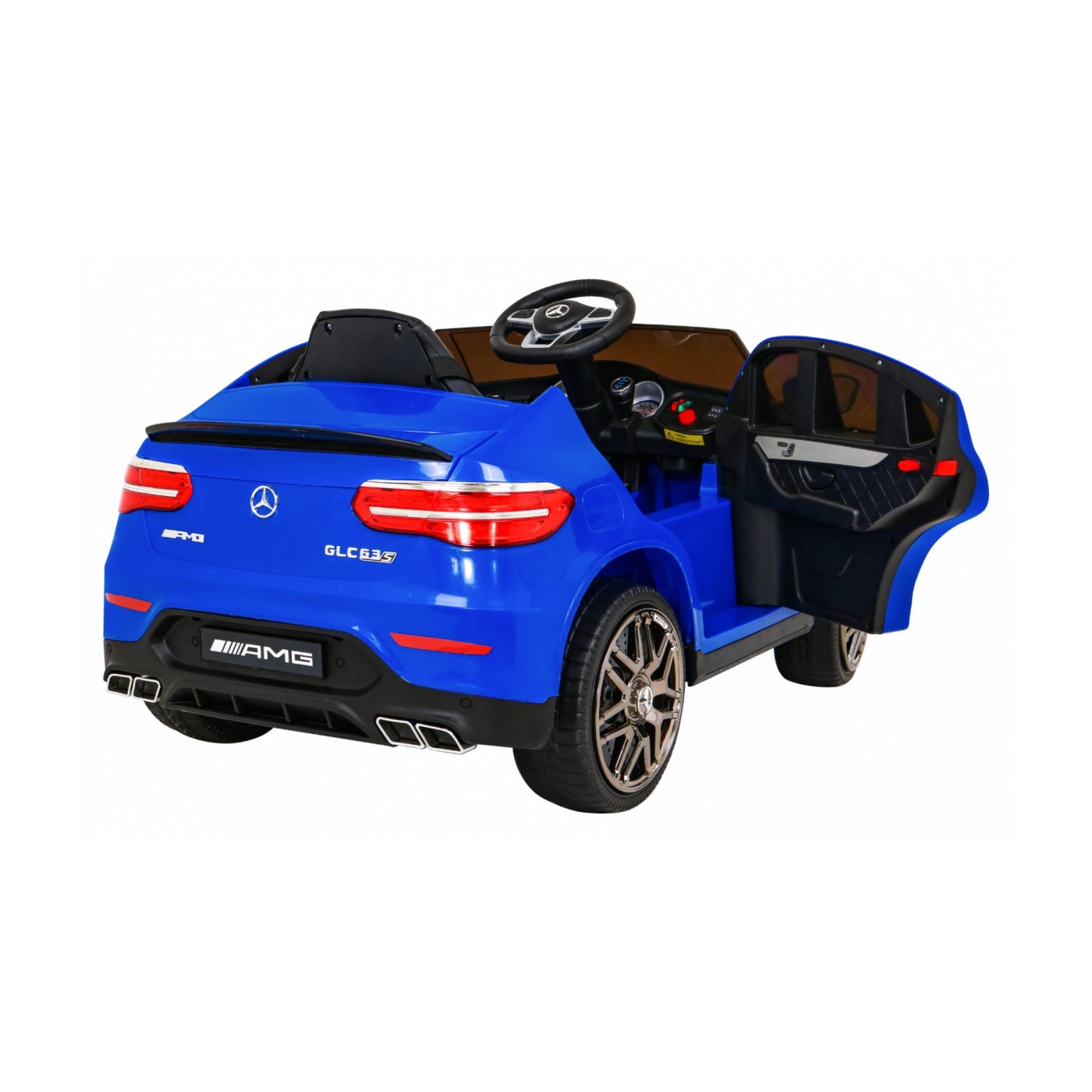 Mercedes Benz GLC63S Dětské modré Dálkové Ovládání 4x4 MP3 LED EVA Pomalý Start