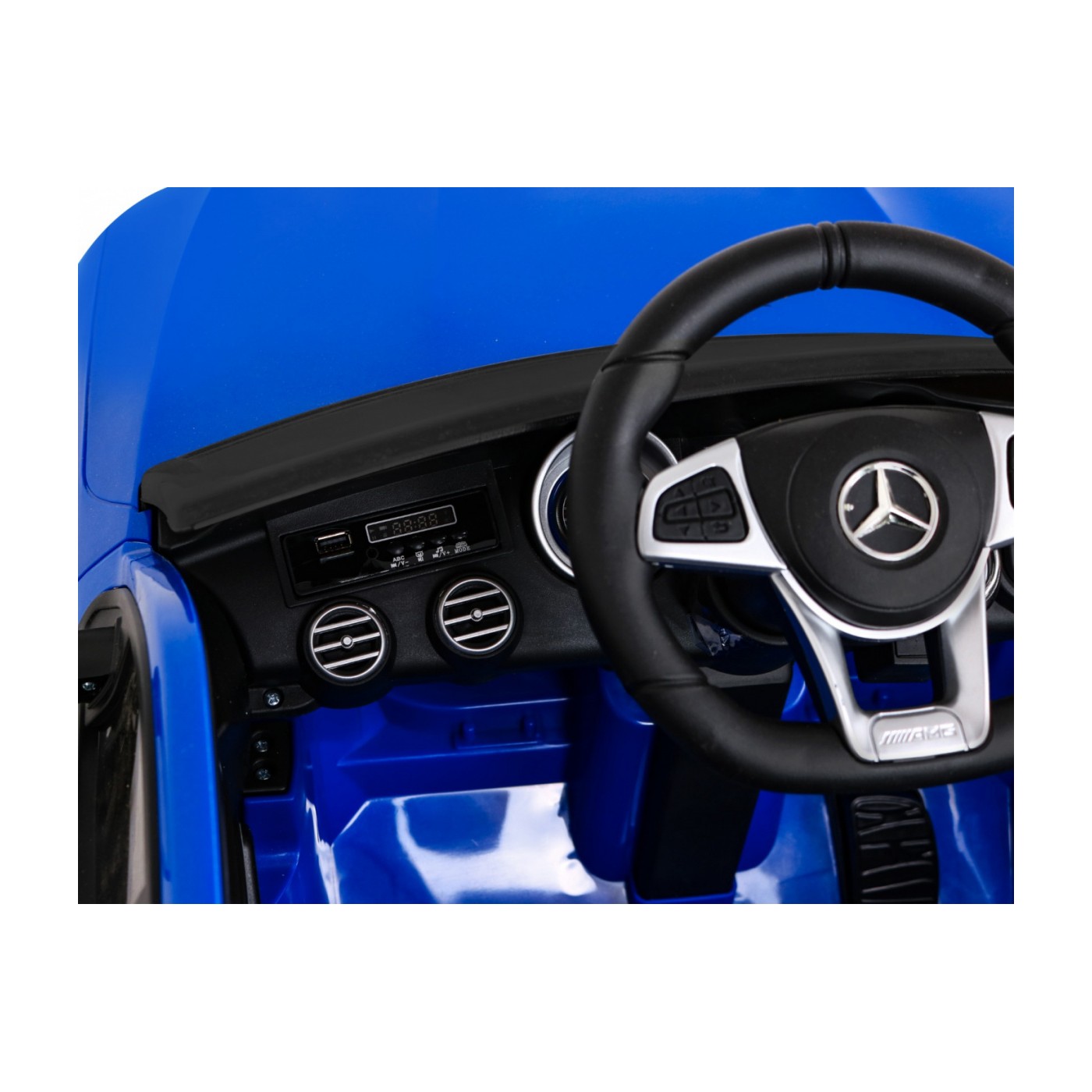 Mercedes Benz GLC63S Dětské modré Dálkové Ovládání 4x4 MP3 LED EVA Pomalý Start