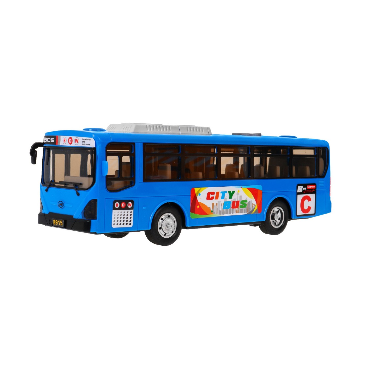 Interaktivní školní autobus pro děti 3+ modrý + otevírání dveří + Zvuky Světla