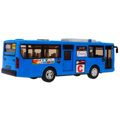 Interaktivní školní autobus pro děti 3+ modrý + otevírání dveří + Zvuky Světla