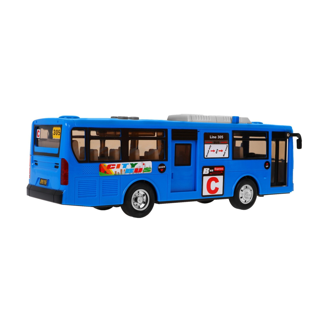 Interaktivní školní autobus pro děti 3+ modrý + otevírání dveří + Zvuky Světla