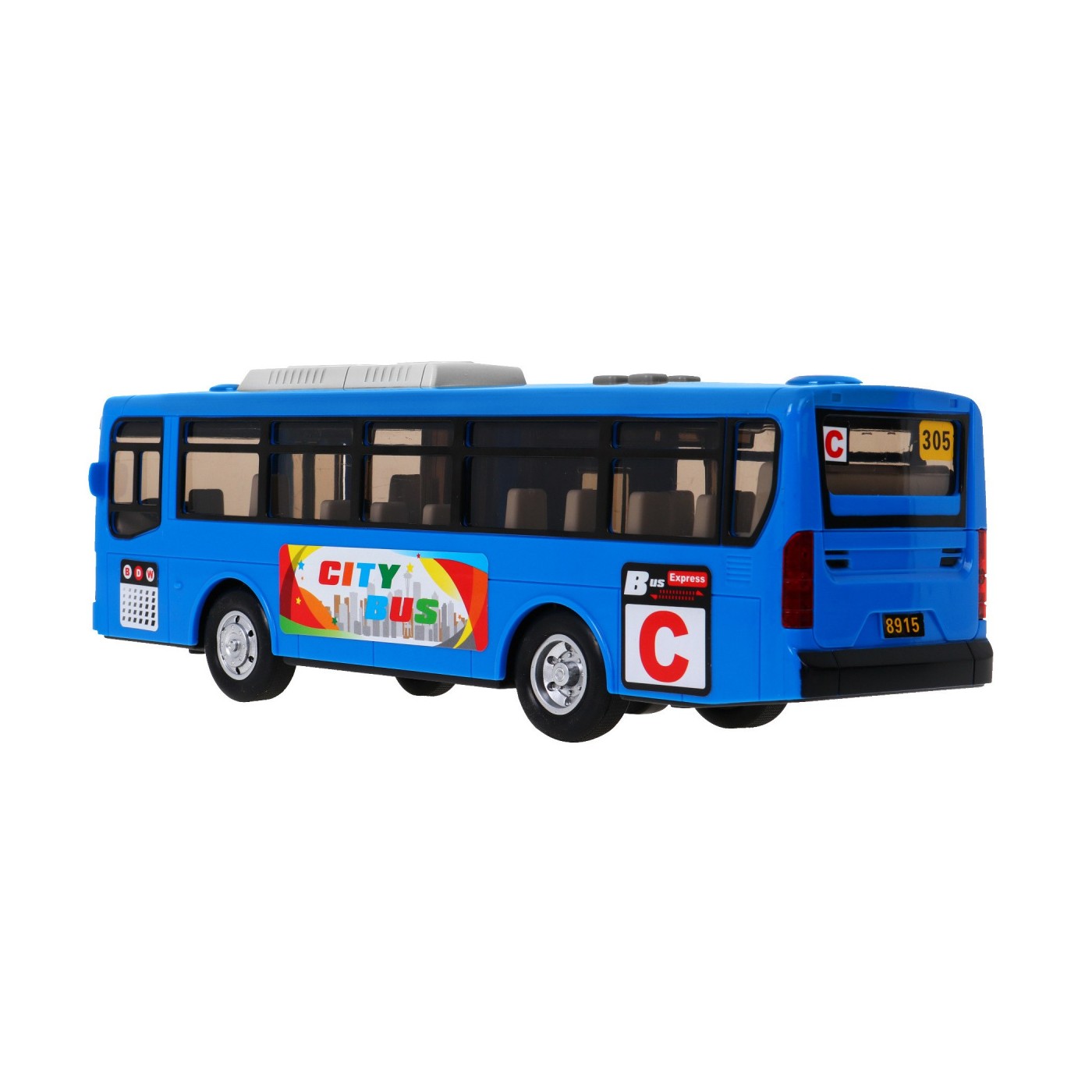 Interaktivní školní autobus pro děti 3+ modrý + otevírání dveří + Zvuky Světla