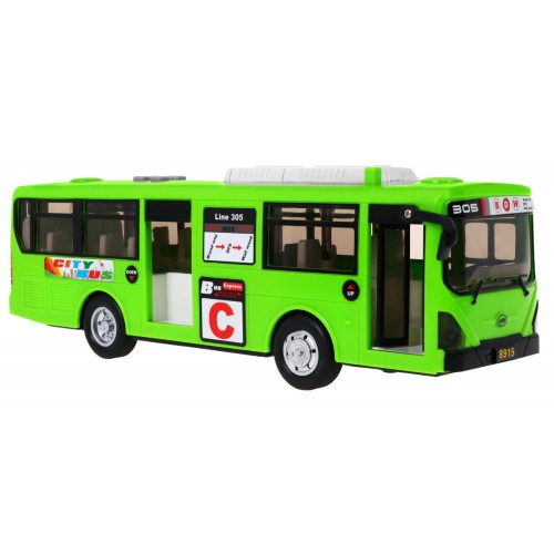 Interaktivní školní autobus pro děti 3+ zelený + otevírání dveří + Zvuky Světla