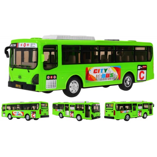 Interaktivní školní autobus pro děti 3+ zelený + otevírání dveří + Zvuky Světla