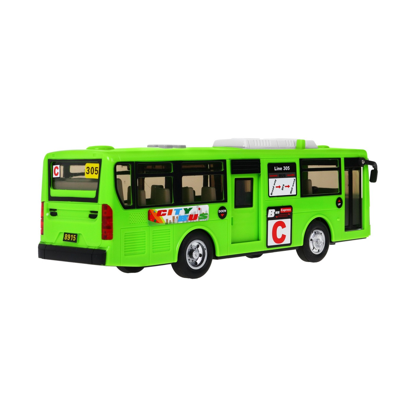Interaktivní školní autobus pro děti 3+ zelený + otevírání dveří + Zvuky Světla
