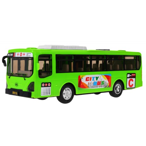Interaktivní školní autobus pro děti 3+ zelený + otevírání dveří + Zvuky Světla