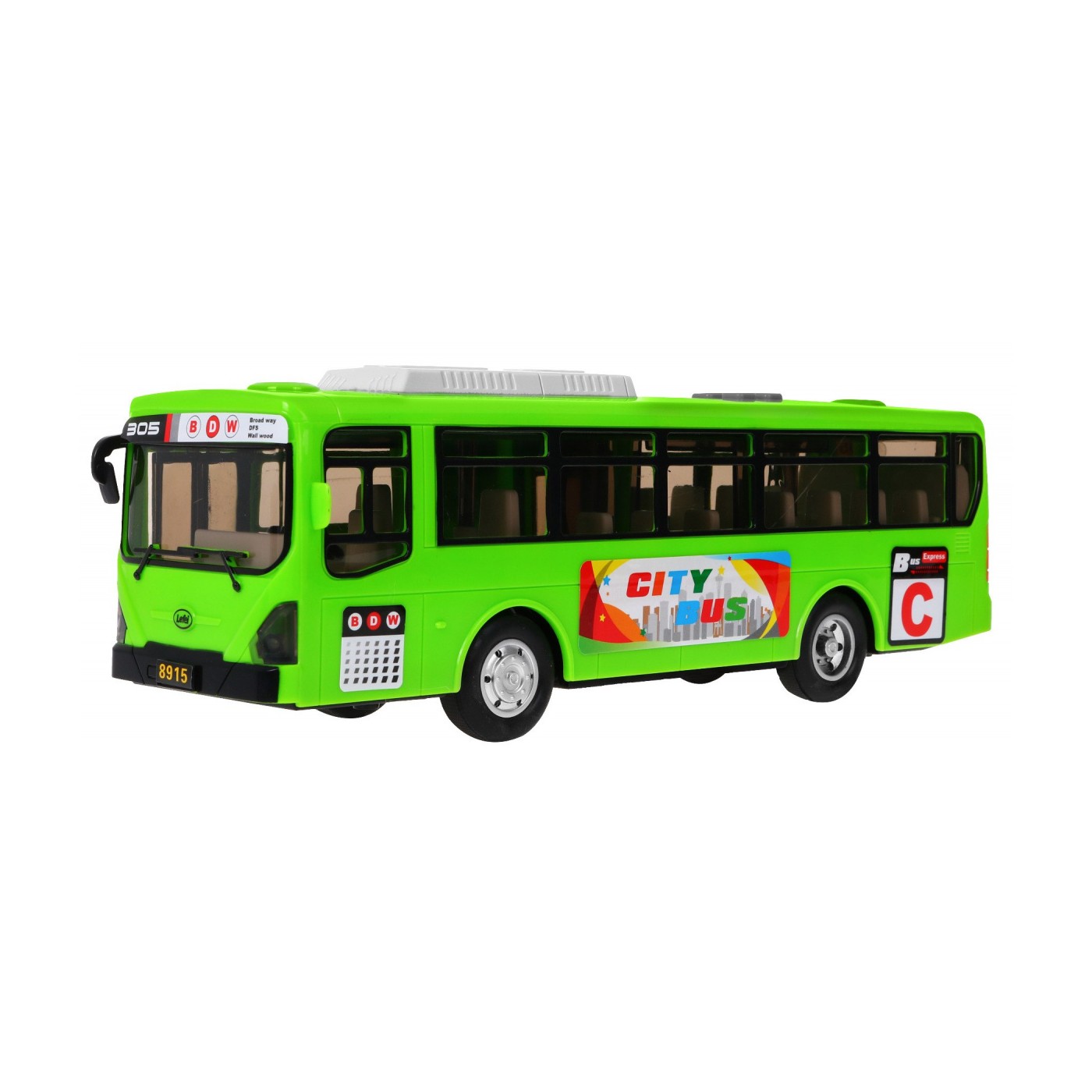 Interaktivní školní autobus pro děti 3+ zelený + otevírání dveří + Zvuky Světla
