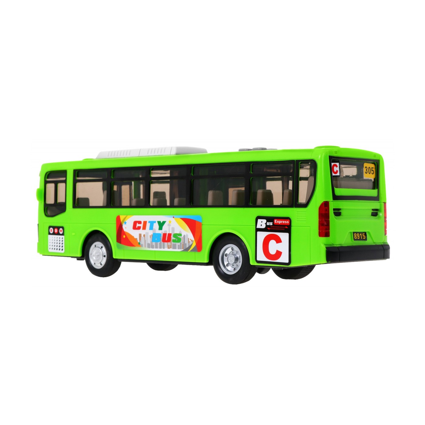 Interaktivní školní autobus pro děti 3+ zelený + otevírání dveří + Zvuky Světla