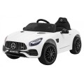 Mercedes Benz GT na baterii pro děti bílá + dálkové ovládání + pomalý start + MP3 LED