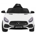 Mercedes Benz GT na baterii pro děti bílá + dálkové ovládání + pomalý start + MP3 LED