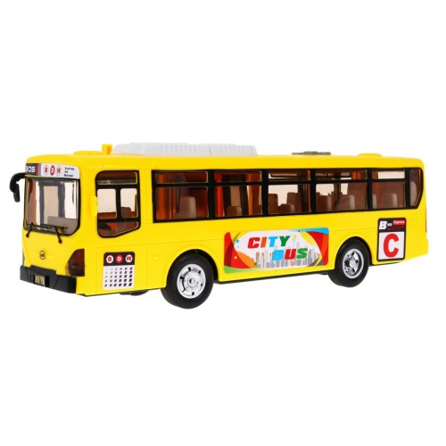 Interaktivní školní autobus pro děti 3+ žlutý + otevírání dveří + Zvuky Světla