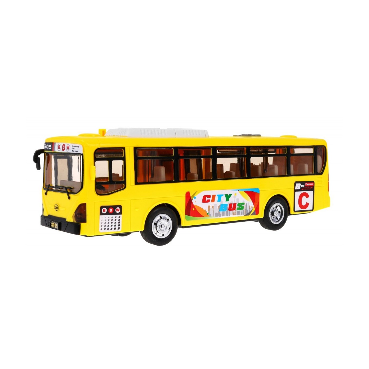 Interaktivní školní autobus pro děti 3+ žlutý + otevírání dveří + Zvuky Světla