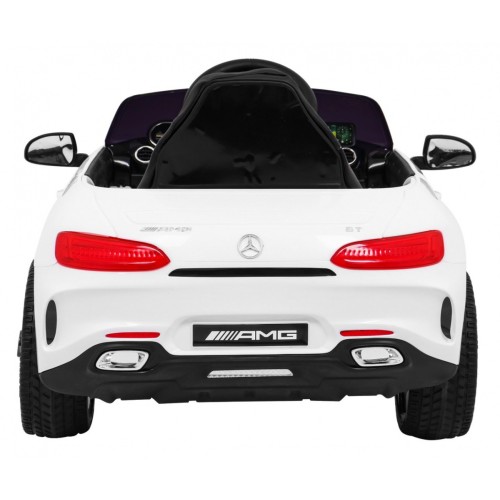 Mercedes Benz GT na baterii pro děti bílá + dálkové ovládání + pomalý start + MP3 LED